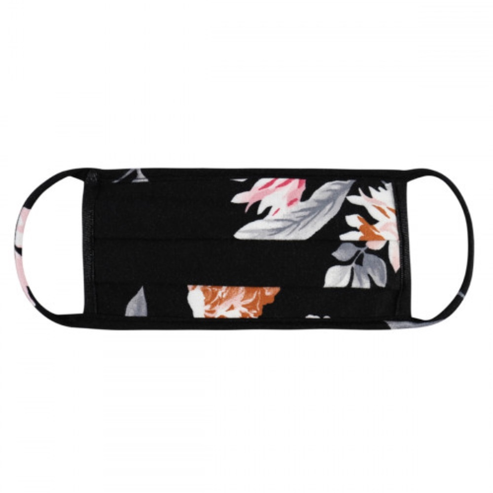 2 for 20! Black floral  print face mask - Picture 2 of 7